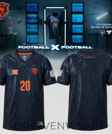 Chicago Bears Football X Football Collared Fan Top Jersey