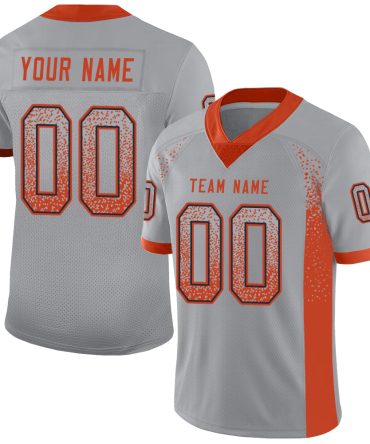 Custom Light Gray Orange-Navy Drift Fashion Football Jersey, Gift For Football Fans
