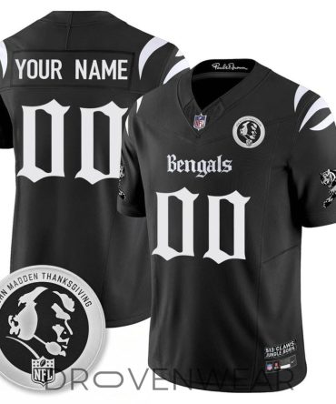 Cincinnati Bengals Gothic Style John Madden Tribute Football Jersey