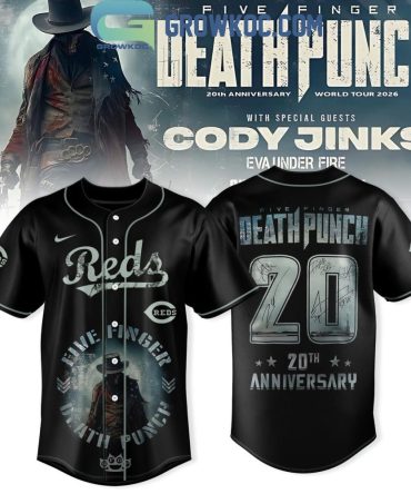 Cincinnati Reds X Five Finger Death Punch 20Th Anniversary World Tour Jersey