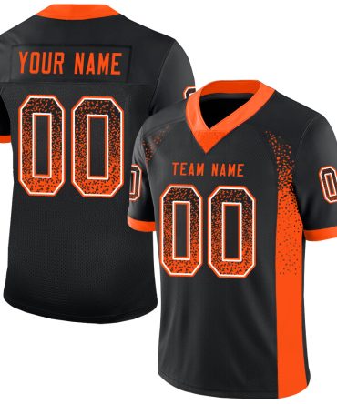 Custom Black Orange-White Drift Fashion Football Jersey, Gift For Football Fans