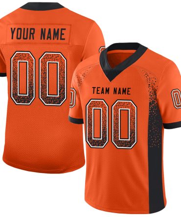 Custom Orange Black-White Drift Fashion Football Jersey, Gift For Football Fans