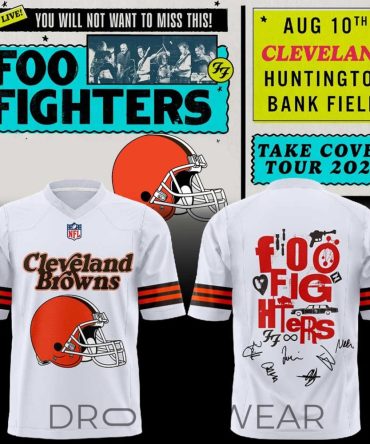 Cleveland Browns X Foo Fighters - Take Cover Tour 2026 Football Jersey White