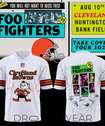 Cleveland Browns X Foo Fighters - Take Cover Tour 2026 Football Jersey White Ver2