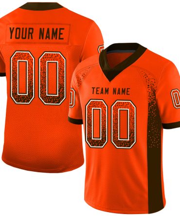 Custom Orange Brown-White Drift Fashion Football Jersey, Gift For Football Fans