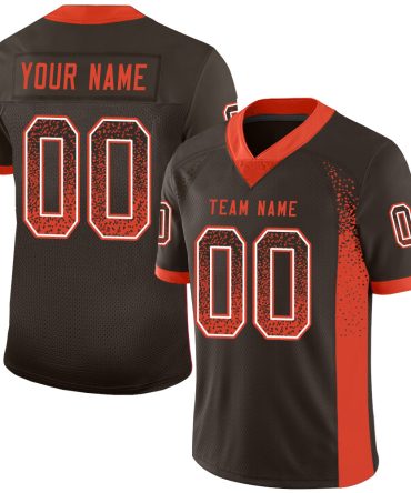 Custom Brown Orange-White Drift Fashion Football Jersey, Gift For Football Fans