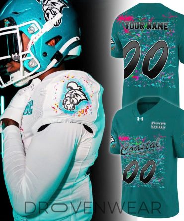 Coastal Carolina Chanticleers Airbrush Football Jersey Green Edition