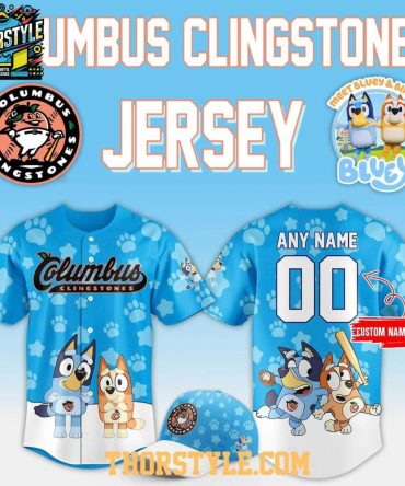 Columbus Clingstones X Bluey Day 2026 Game Personalized Baseball Jesrey