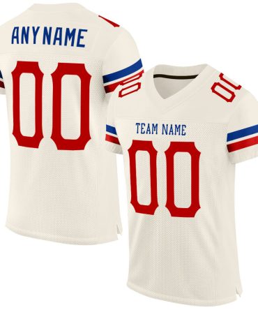 Custom Cream Red-Royal Football Jersey, Gift For Football Fans