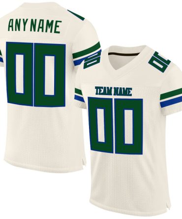 Custom Cream Green-Royal Football Jersey, Gift For Football Fans