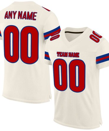 Custom Cream Red-Royal Football Jersey, Gift For Football Fans