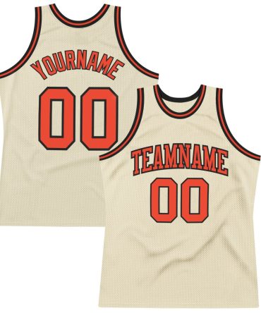 Custom Cream Orange-Black Throwback Basketball Jersey, Gift For Basketball Fans