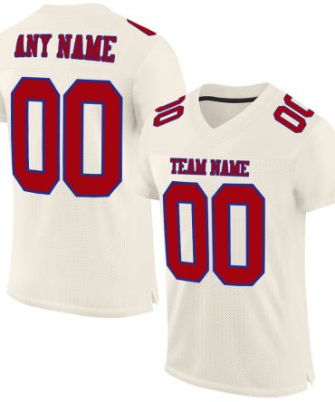 Custom Cream Red-Royal Football Jersey, Gift For Football Fans