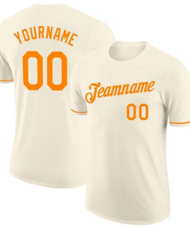 Custom Cream Bay Orange Performance T-Shirt, For Football, Baseball, Hockey, Basketball, Softball & Rugby Fans