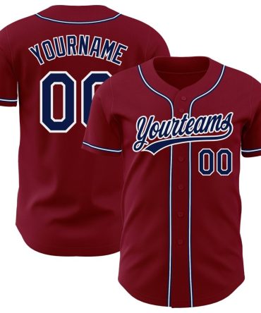 Custom Crimson Navy-White Baseball Jersey, Gift For Baseball Fans