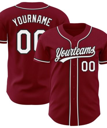 Custom Crimson White-Black Baseball Jersey, Gift For Baseball Fans