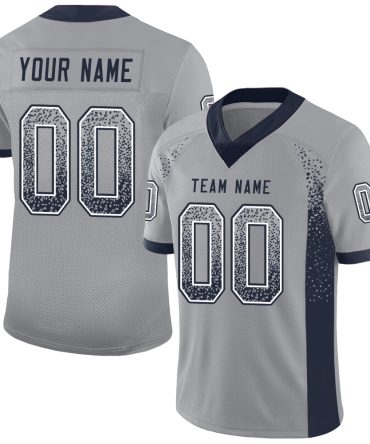 Custom Light Gray Navy-White Drift Fashion Football Jersey, Gift For Football Fans