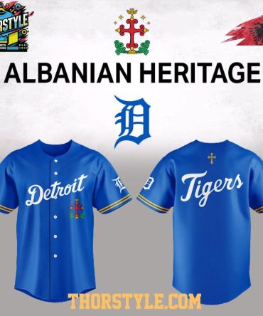 Detroit Tigers Albanian Heritage 2026 Day Personalized Baseball Jersey