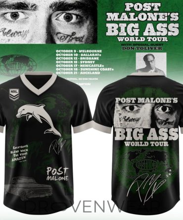 Dolphins Post Malone Big Ass World Tour Football Jersey