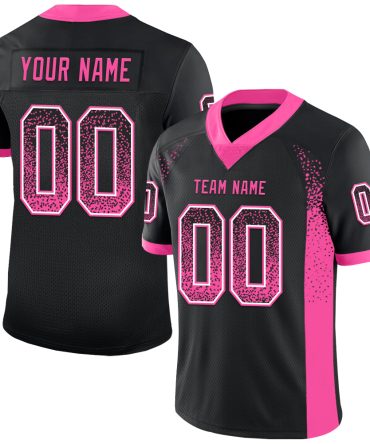 Custom Black Pink-White Drift Fashion Football Jersey, Gift For Football Fans
