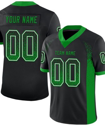 Custom Black Grass Green-White Drift Fashion Football Jersey, Gift For Football Fans