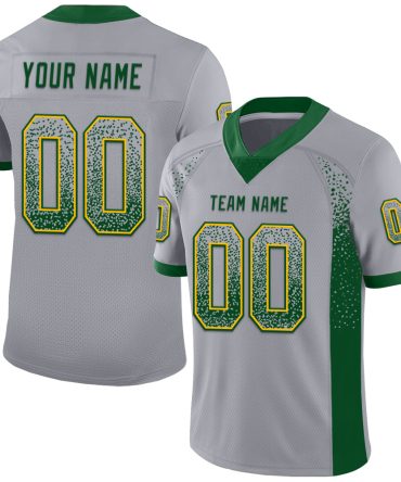 Custom Gray Green-Gold Drift Fashion Football Jersey, Gift For Football Fans