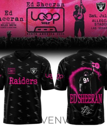 Ed Sheeran The Loop Tour 2026 Allegiant Stadium Signature Limited Edition Football Jersey V2