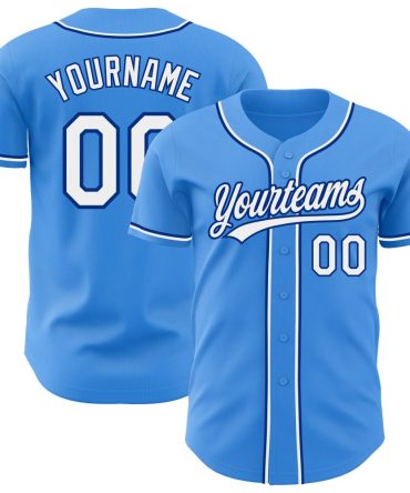 Custom Electric Blue White-Royal Baseball Jersey, Gift For Baseball Fans