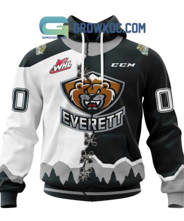 Everett Silvertips Mix Home And Away Jersey Personalized Hoodie Shirt