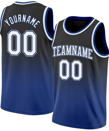 Custom Black White-Royal Fade Fashion Basketball Jersey, Gift For Basketball Fans