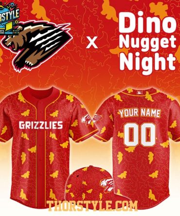 Fresno Grizzlies Dino Nugget Night 2026 All Red Custom Baseball Jersey