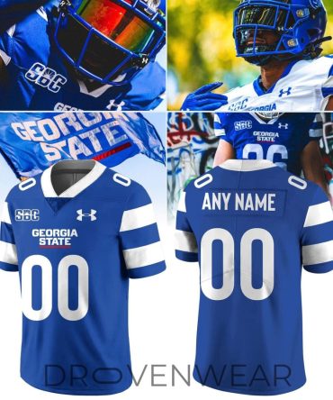 Georgia State Panthers Blue Custom Name Football Jersey 2026