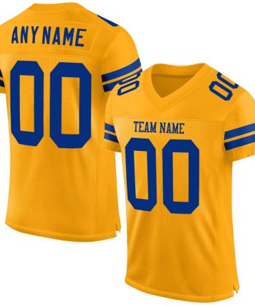 Custom Gold Royal Football Jersey, Gift For Football Fans
