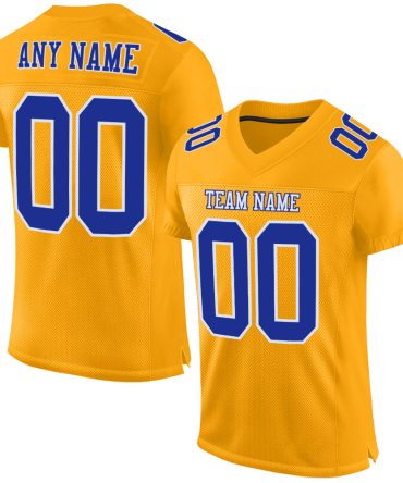 Custom Gold Royal-White Football Jersey, Gift For Football Fans