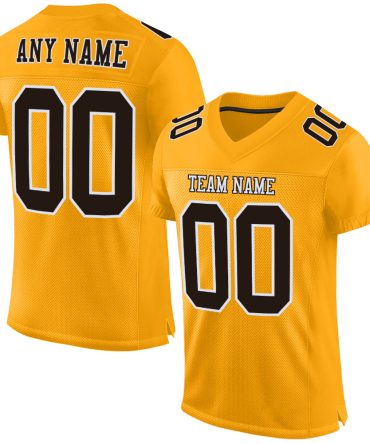 Custom Gold Brown-White Football Jersey, Gift For Football Fans