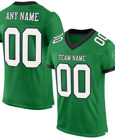 Custom Grass Green White-Black Football Jersey, Gift For Football Fans
