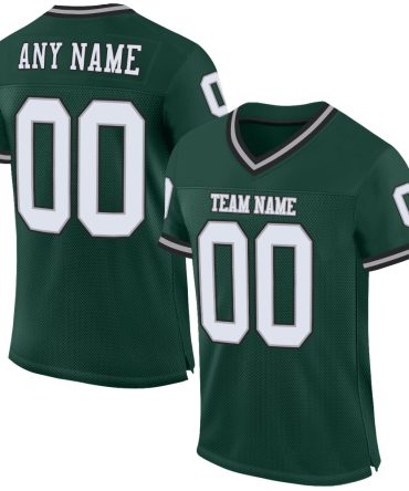 Custom Green White-Gray Throwback Football Jersey, Gift For Football Fans