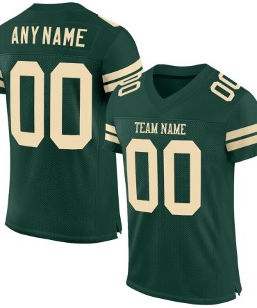Custom Green Cream Football Jersey, Gift For Football Fans