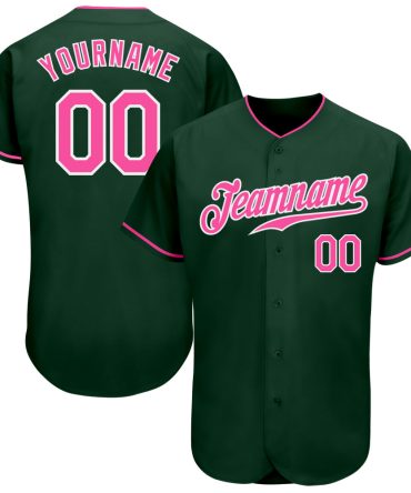 Custom Green Pink-White Baseball Jersey, Gift For Baseball Fans