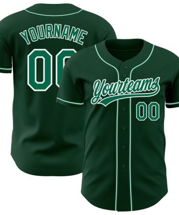 Custom Green Kelly Green-White Baseball Jersey, Gift For Baseball Fans