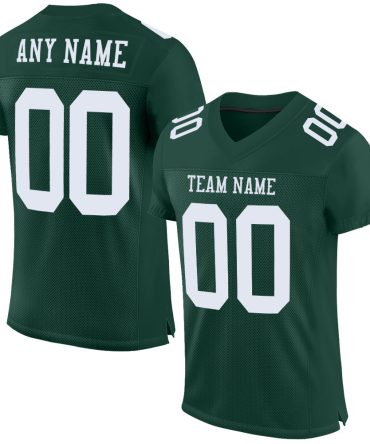 Custom Green White Football Jersey, Gift For Football Fans