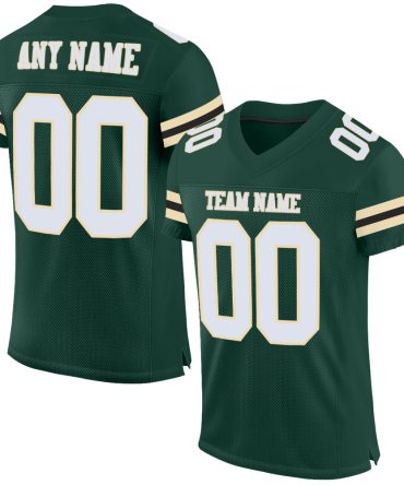 Custom Green White City Cream-Black Football Jersey, Gift For Football Fans