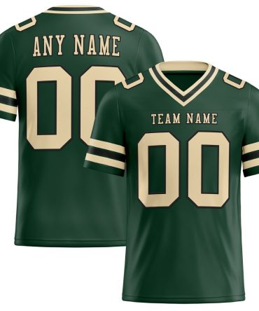 Custom Green City Cream-Black Authentic Football Jersey, Gift For Football Fans