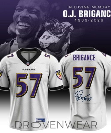 In Loving Memory O.J. Brigance 57 Memorial Football Jersey - White Tribute Fan Jersey