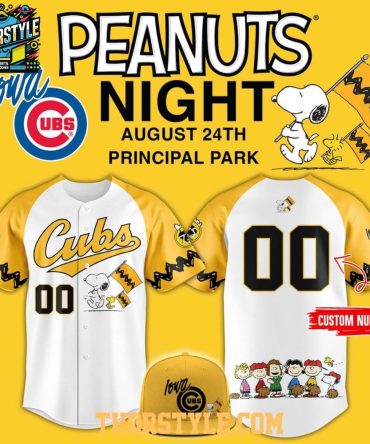 Iowa Cubs X Peanuts Night 2026 Pesonalized Baseball Jersey