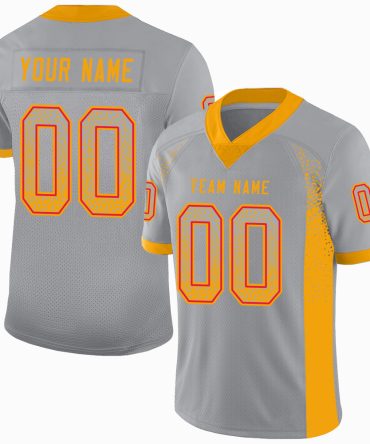 Custom Light Gray Gold-Scarlet Drift Fashion Football Jersey, Gift For Football Fans