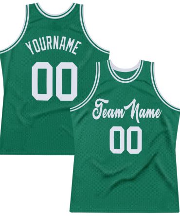 Custom Kelly Green White Throwback Basketball Jersey, Gift For Basketball Fans