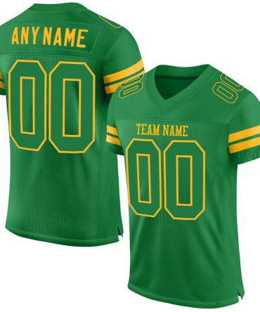 Custom Grass Green Grass Green-Gold Football Jersey, Gift For Football Fans