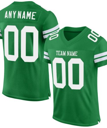 Custom Grass Green White Football Jersey, Gift For Football Fans