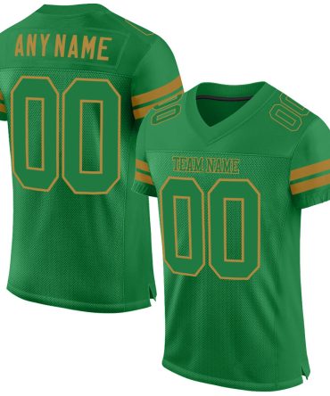Custom Grass Green Grass Green-Old Gold Football Jersey, Gift For Football Fans